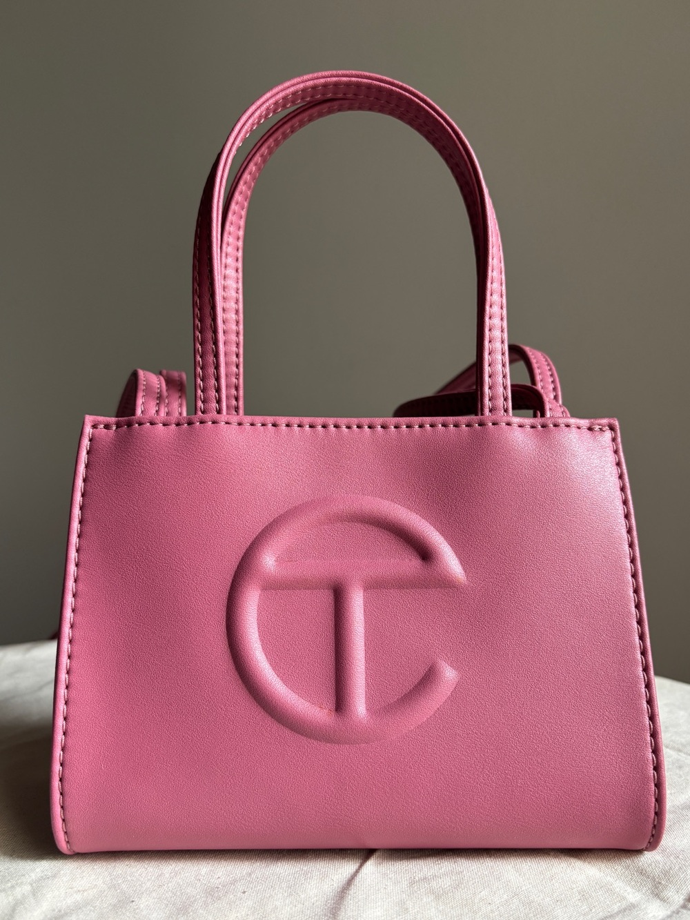 Pink Telfar Small Shopping Bag "Corned Beef" Mini Tote Crossbody